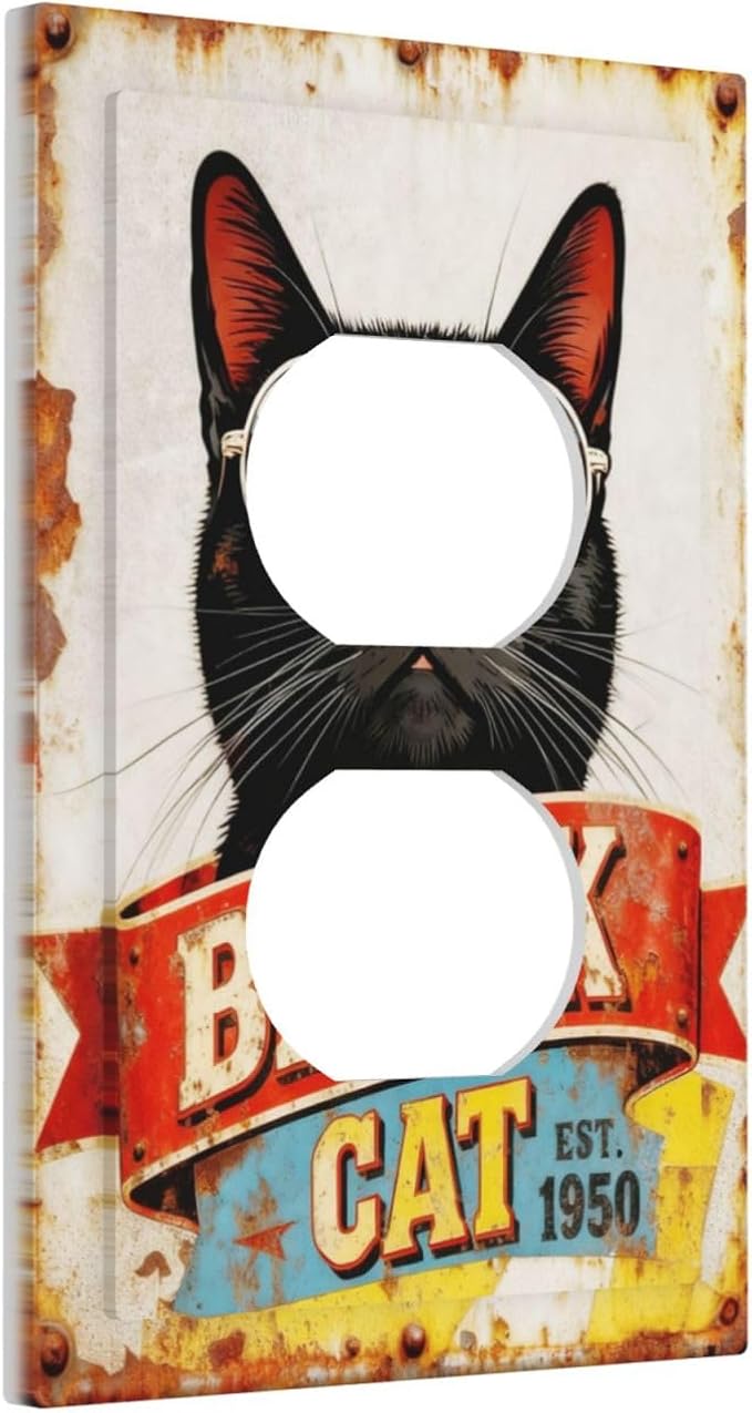Bvtewkhz Black Cat Vintage Duplex Outlet Decorative Outlet Covers Light Switch - Image 2