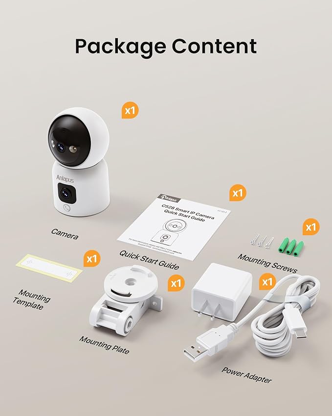 Anlapus 4 x A51D 4MP Dual Lens Indoor Security Camera, Motion Detect, Auto Track - Image 9