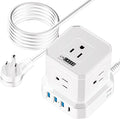 Uncaged Ergonomics Cube Power Strips w/Surge Protection, 10ft Extension Cord by UncagedErgonomics