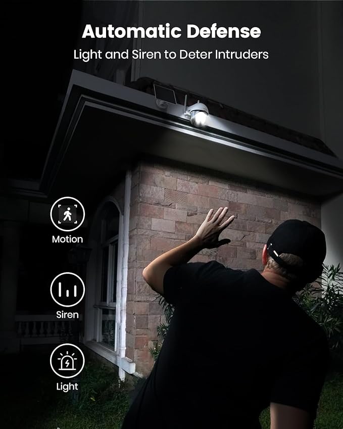 DEKCO Solar Security Camera Outdoor Wireless, Battery Powered, Panoramic Pan - Image 5