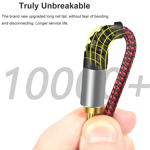 Tiierzon RCA Cable 6Ft, 2Rca Male to 2-RCA Male Audio Stereo Subwoofer Cable - Image 3
