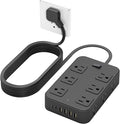 Solidock Flat Plug Power Strip Surge Protector 5 Ft Extension Cord by Unknown