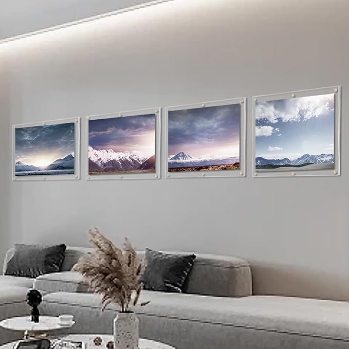 Kalami 3Pack 16x20 Clear Acrylic Wall Mount Picture Frame Self Adhesive - Image 5