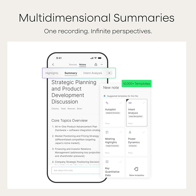 Plaud Note AI Voice Recorder, AI Note Taking Device, Transcribe & Summarize - Image 4