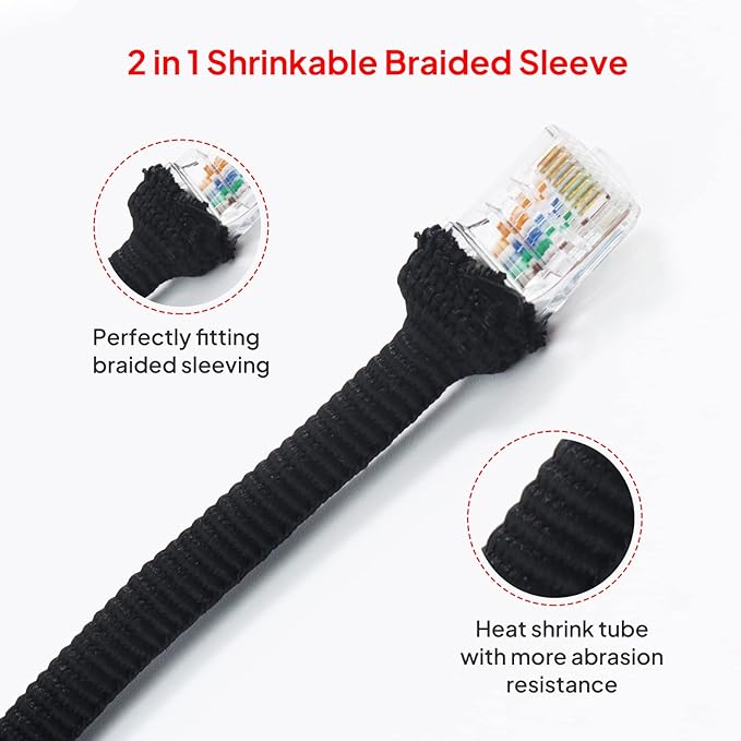 Sonoreboom 2 in 1 Heat Shrink Braided Sleeving Fabric Tubing-Ideal fit - Image 4