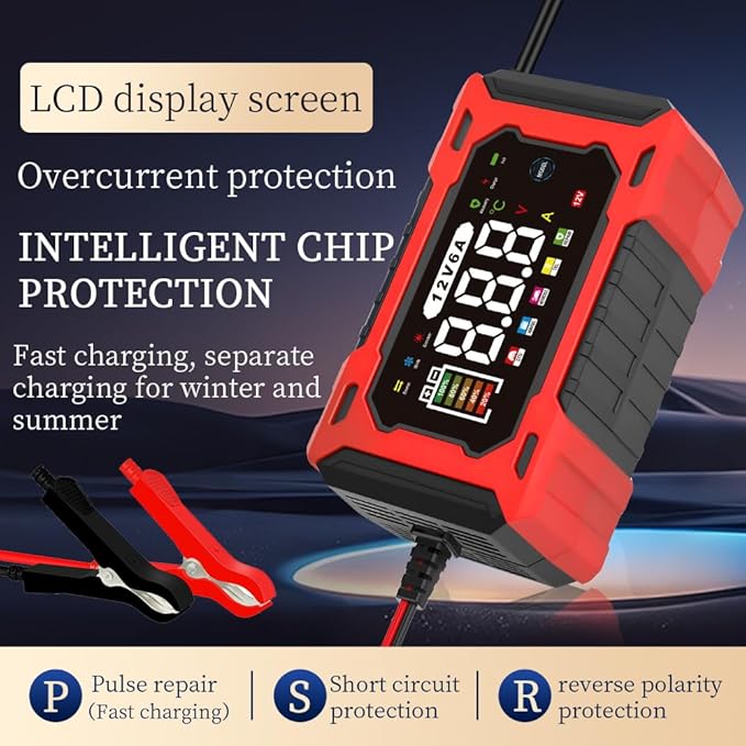 6-Amp 12V Smart Car Battery Charger, Battery Maintainer Trickle Charger - Image 5