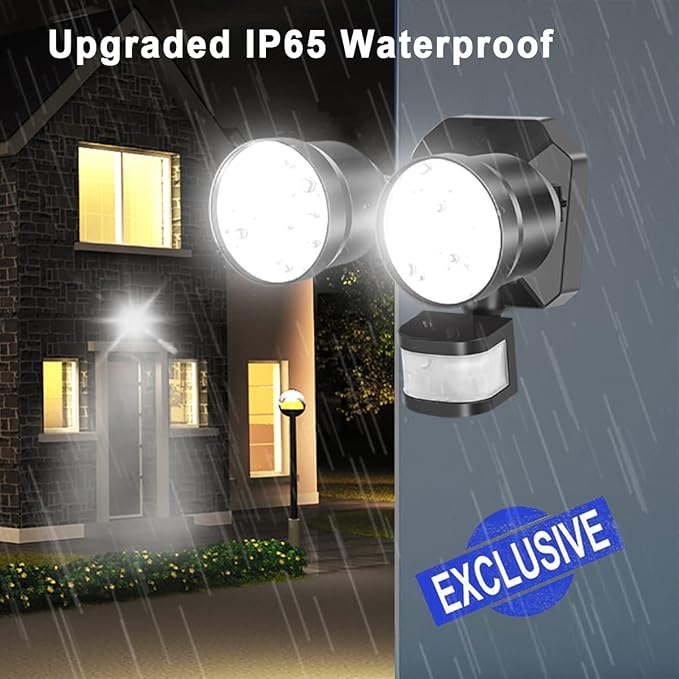 EMANER Motion Sensor Light Outdoor, Dusk to Dawn Floodlight 5000K, 4-Mode - Image 7