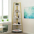 CAPHAUS Tall Corner Shelf Stand, 5-Tier Display Shelves, Ladder Corner Wood by CAPHAUS