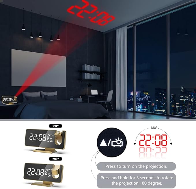 Mightree Projection Alarm Clock - Image 6