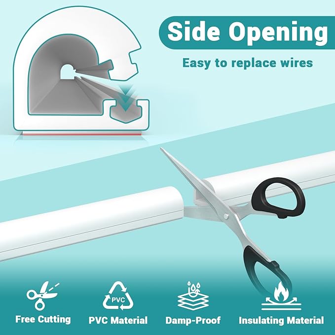 Self-Adhesive TV Cable Hider, Home Audio Flexible Wire Cord Management - Image 3