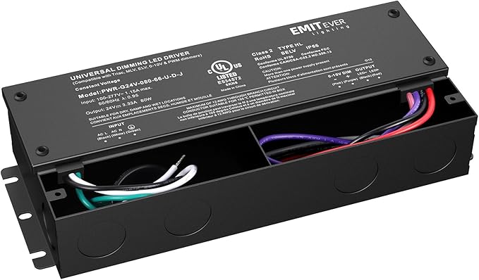 EMITEVER Dimmable Led Driver, 80W AC 110V-277V to DC 24V Transformer, 5-in-1 - Image 9