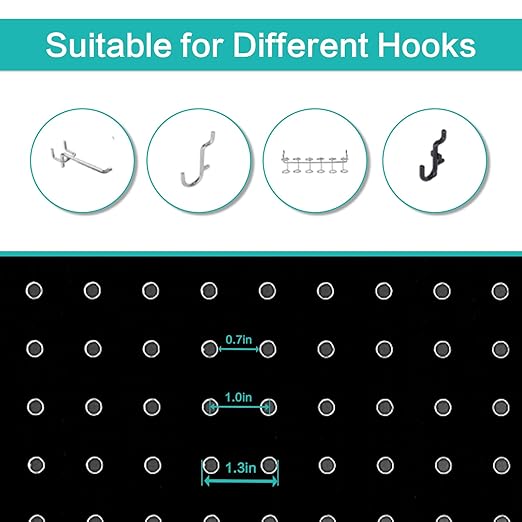 Babion 6 Panel Pegboard Display, Peg Board Room Divider Freestanding Folding - Image 9