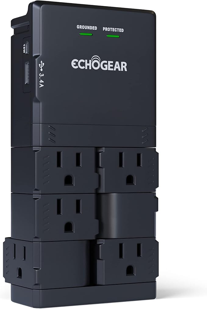 ECHOGEAR Wall Outlet with Surge Protection by ECHOGEAR