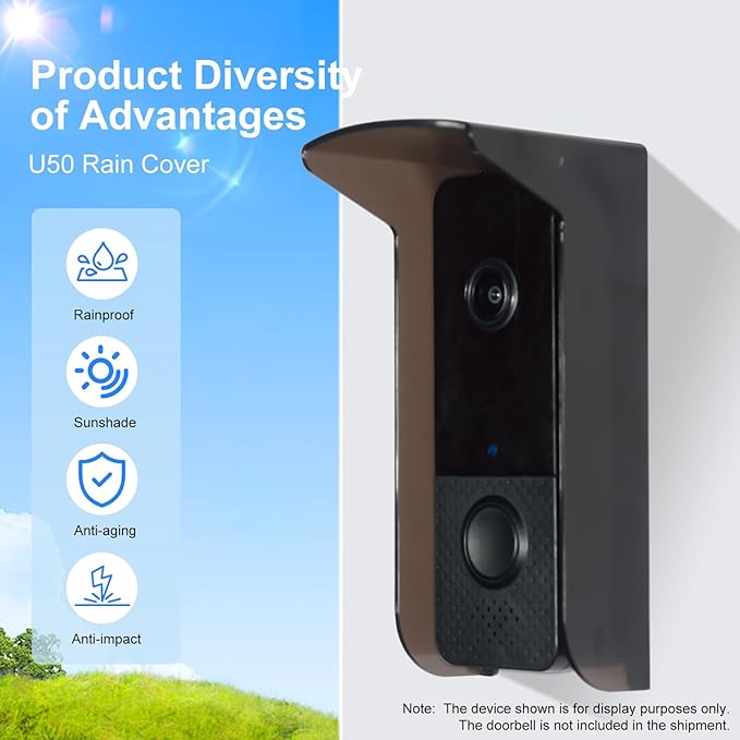 dgyezhao Glare Sun Shade Doorbell Rain Cover, Outdoor Plastic Camera - Image 2