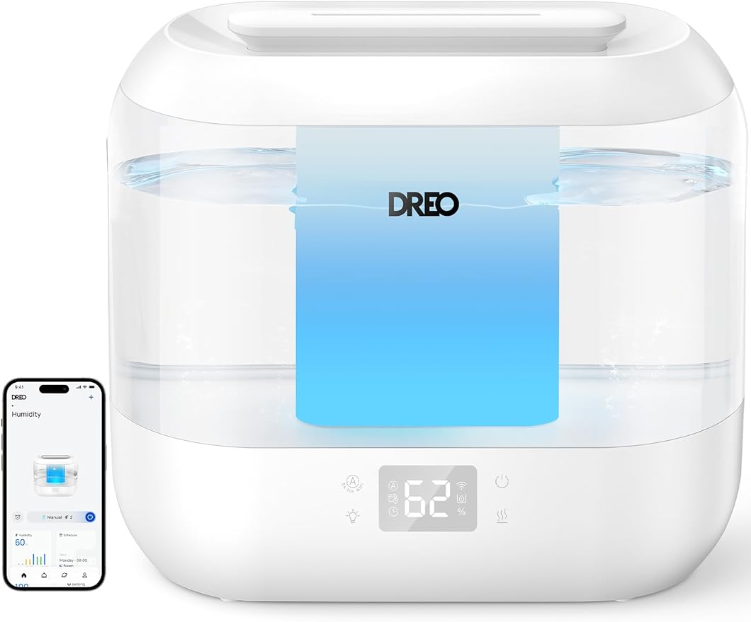 DREO Smart Humidifiers for Bedroom, Top Fill 4L Supersized Humidifier Large Room by DREO