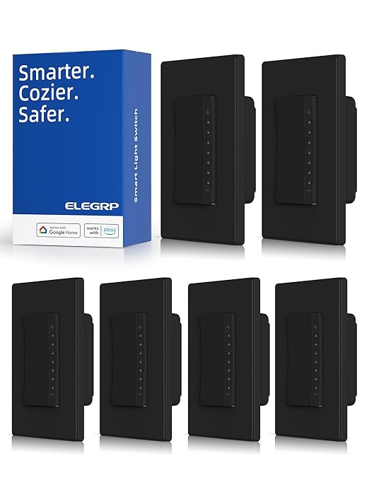 ELEGRP Single Pole Smart Dimmer Light Switch DPR10, 2.4GHz Wi-Fi Dimmer Switch by ELEGRP%7CELEGROUP