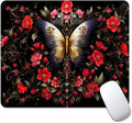 Black Butterfly Square Mouse pad, Waterproof, Anti Slip Rubber Base, Computer by Goodsprout