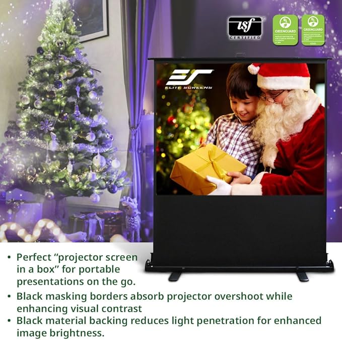 Elite Screens ezCinema 2, Portable Manual Floor Pull Up Scissor Backed - Image 7