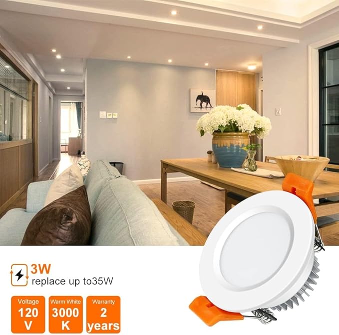 inShareplus 6 Pack 2 Inch LED Recessed Lighting, Downlight Dimmable 3W - Image 4
