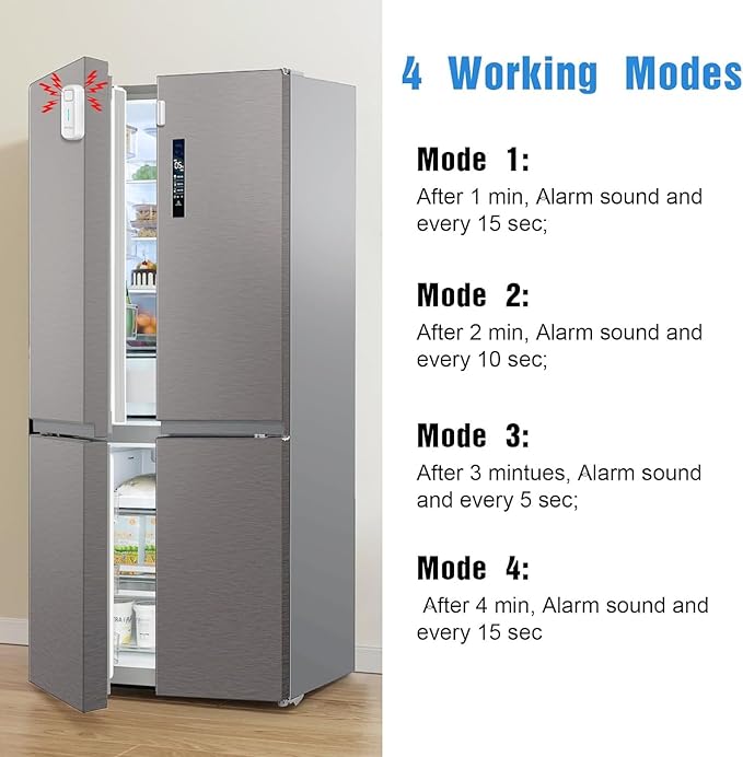 DAYTECH Fridge Door Alarm with Delay 1/2/3/4 mins Adjustable Close Windows - Image 4