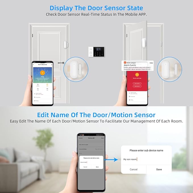 LWOHSI Wireless Home Alarm System, 24 Pieces DIY 4G/WiFi Home Security Systems - Image 4