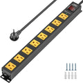 CRST 8 Outlet Metal Long Power Strip, Heavy Duty Surge Protector 2100J by CRST