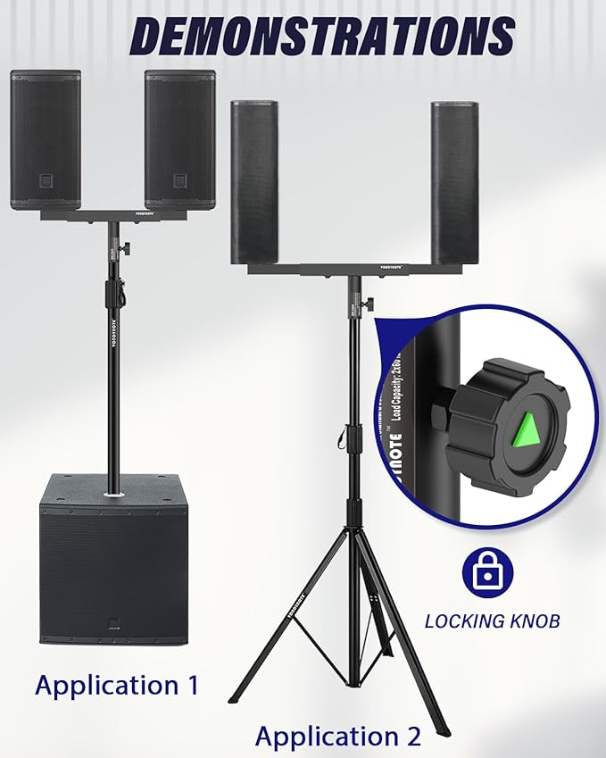 Vondynote Set of 2 Dual Speaker Mount Bar Mounting Fork Bracket Speaker Pole - Image 3