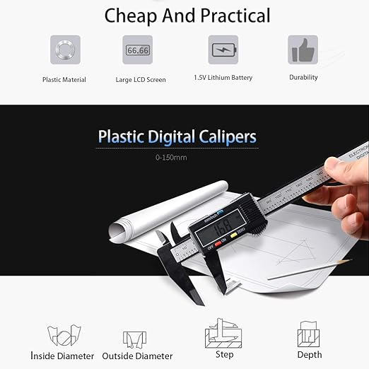 Simhevn Electronic Digital Calipers, inch and Millimeter Conversion, LCD Screen - Image 5