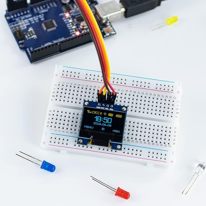 Hosyond 5 Pcs 0.96 Inch OLED I2C IIC Display Module 12864 128x64 Pixel SSD1306 - Image 6