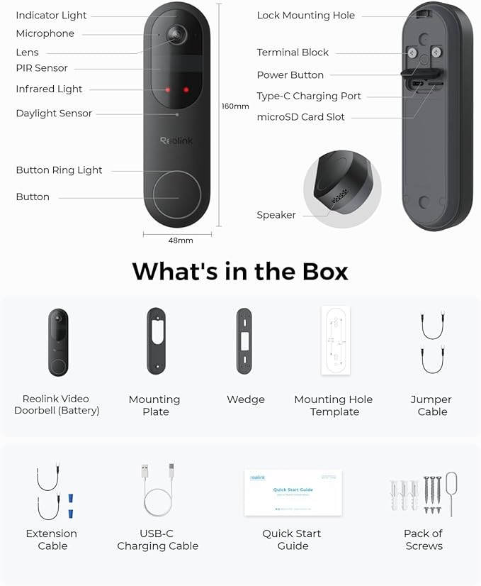 REOLINK 2K Battery Video Doorbell Camera, 150°x150° Head-to-Toe View, 2.4/5 GHz - Image 9