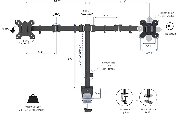Rocelco 43" Height Adjustable Standing Desk Converter - Image 5