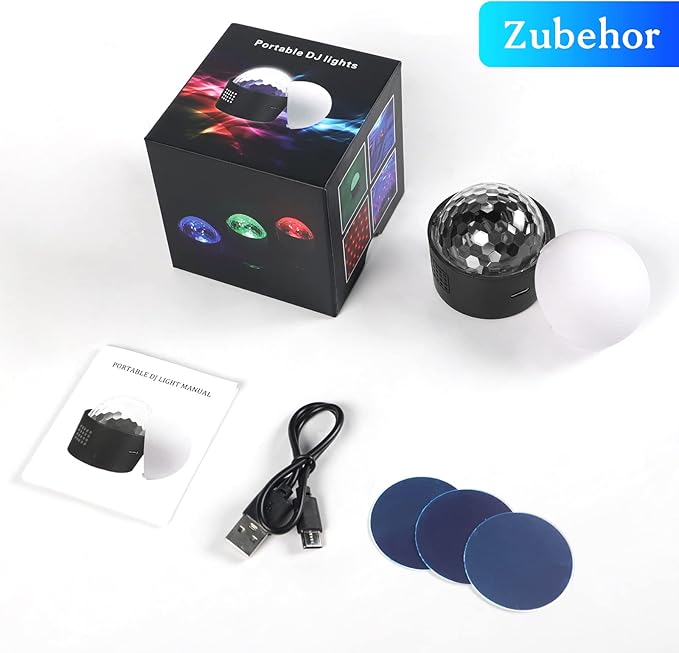 2-Pack Wiwreenm Mini Disco Ball Sound Activated Night Lights Projector - Image 4