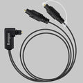 Bangun 90 Degree Optical Audio Splitter 1 in 2 Out Cable, Digital Toslink Fiber by Bangun