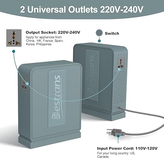 BESTRANS 3000W Step Up Transformer 110v to 220v Converter, Heavy Duty Voltage - Image 3