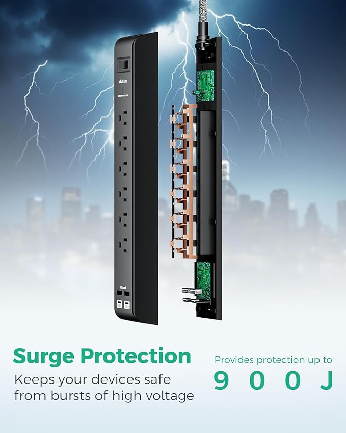 15FT Power Strip Surge Protector - Image 4