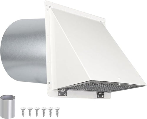 12 Inch Hooded Wall Vent with Screen and Damper, Outdoor Wall Exhaust Cover Cap by JYINCPED