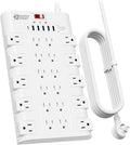 10Ft Extension Cord with Multiple Outlets, SUPERDANNY Surge Protector Power by SUPERDANNY