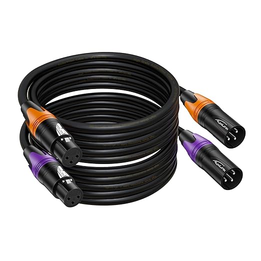 AuxLink XLR Cables, Banlaced XLR Cable Male to Female 30ft 2Pack Mic Cable by AuxLinkcable