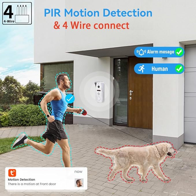Wired Video Doorbell Intercom System 7 inch Monitor 1080P HD Camera Entry - Image 2