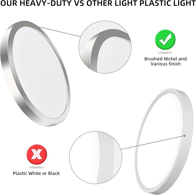 hykolity 12 Inch Selectable CCT LED Round Flat Panel Light, 24W - Image 4