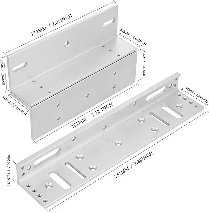 Z and L Bracket for 280KG 600LBS Holding Force Electromagnet Lock Single Door - Image 4
