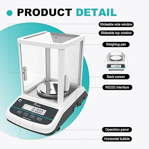 JOANLAB Analytical Balance 500g x 1mg Scale High Precision 0.001g Accuracy - Image 3