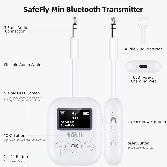 1Mii Airplane Bluetooth 5.3 Transmitter - Image 7