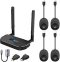 Wireless Hdmi Transmitter and Receiver 4k. One Receiver and Four Transmitter by POFAN