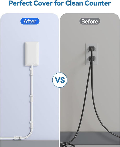 10FT Extension Cord with Outlet Cover & Multi USB, Ultra Thin Outlet Concealer - Image 2