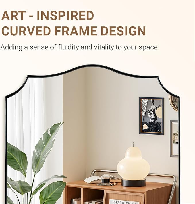 ANDY STAR Brushed Nickel Bathroom Mirror, 28x36 Inch Asymmetrical Wall Mirror - Image 7
