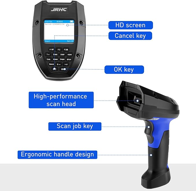 Inventory Scanner Wireless, JRHC 1D Laser Barcode Scanner - Image 6