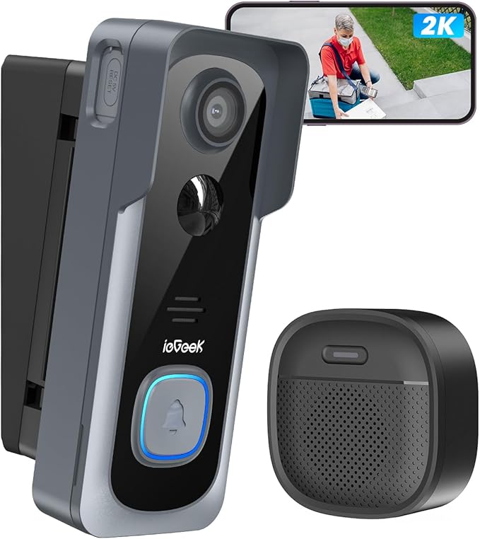 ieGeek 2K Wireless Doorbell Camera No Subscription by ieGeek
