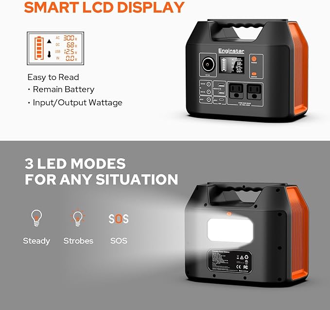 EnginStar Portable Power Station 300W 296Wh Battery Bank - Image 8