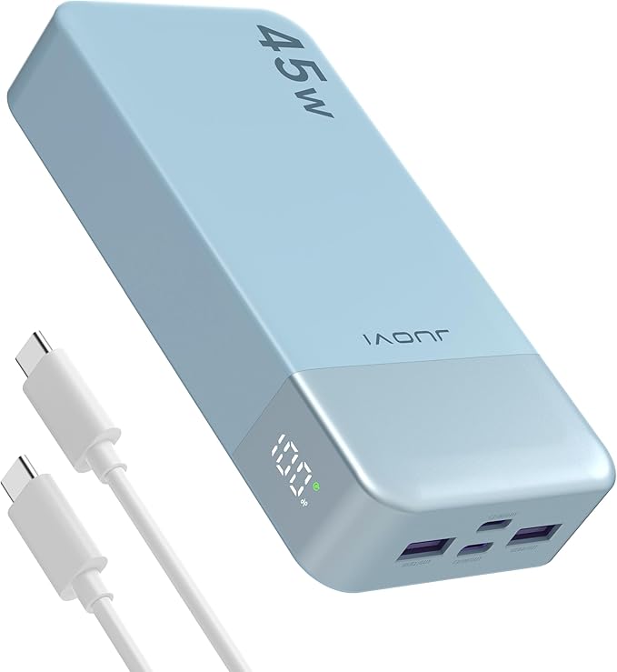 JUOVI J2621 Power Bank Portable Charger, 20000mAh 45W PD3.0 QC 4.0 Fast by JUOVI